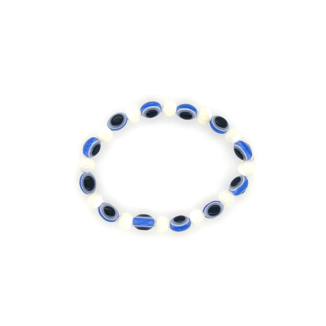 Lavender Pearl Evil Eye Bracelet - August