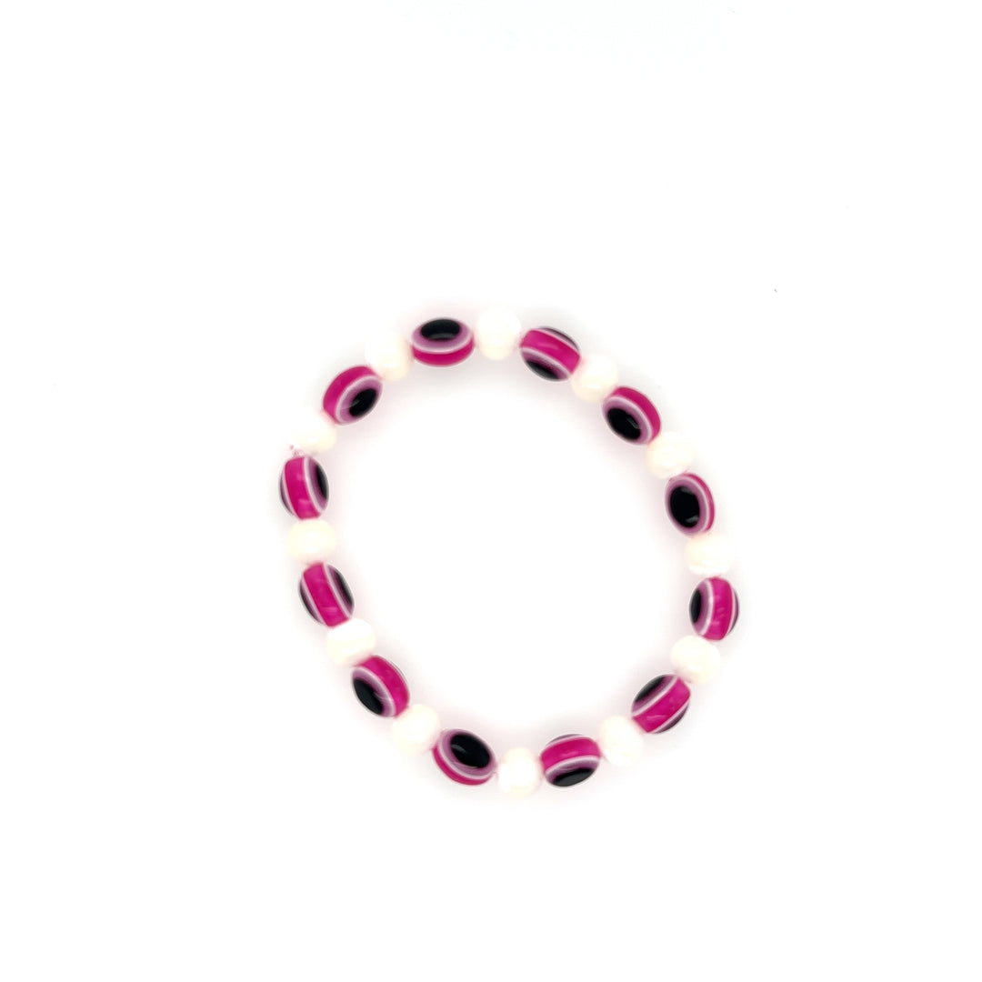 Flamingo Pearl Evil Eye Bracelet September